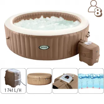 INTEX Jacuzzi SPA gonflabil ''Sahara Tan Round Bubble Spa'' 236х71 cm, 1339L, 8 persoane