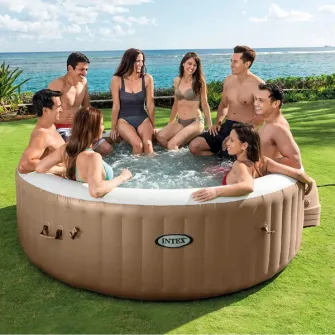 INTEX Jacuzzi SPA gonflabil ''Sahara Tan Round Bubble Spa'' 236х71 cm, 1339L, 8 persoane