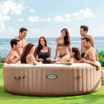 INTEX Jacuzzi SPA gonflabil ''Sahara Tan Round Bubble Spa'' 236х71 cm, 1339L, 8 persoane