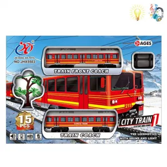 Jucarie tren CITY TRAIN, 15 elemente (lumina / sunet)