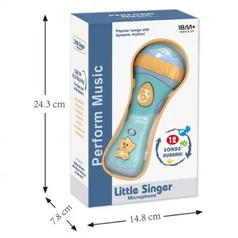 Microfon muzical pentru copii cu efecte luminoase – 12 melodii