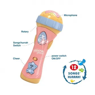 Microfon pentru copii cu muzica si lumina – 12 melodii