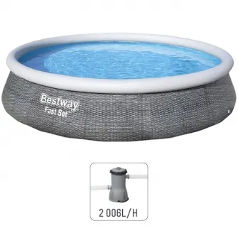 Piscina gonflabila Fast Set cu pompa de filtrare, 396х84 cm, 7340 L