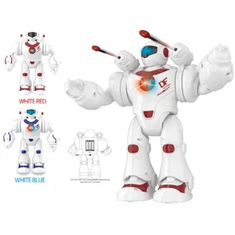 Robot inteligent, albastru si rosu