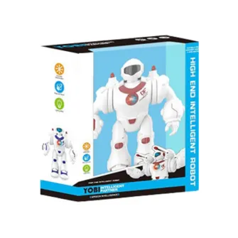 Robot inteligent, albastru si rosu