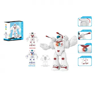 Robot inteligent, albastru si rosu