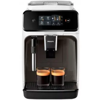 Espressor automat Philips EP1223/00 Seria 1200, 1500W, 15 bar, sistem clasic de spumare, 2 bauturi, afisaj tactil, optiune 2 cesti, 12 setari macinare, rasnita ceramica, Alb