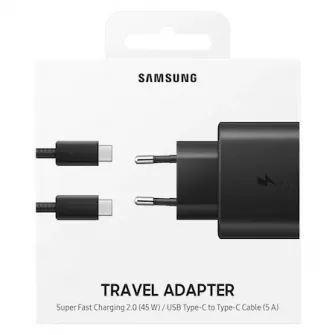 Incarcator Samsung Super Fast Travel Charger, 45W, USB-C, Black