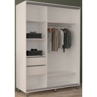 Dulap cu usi glisante Mobildor-Lux Aron 140x220 White (aron1304) K1