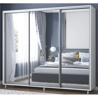 Dulap cu usi glisante Mobildor-Lux Aron Mirror 260x220 White (aron2712)