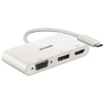 Adaptor 3-in-1 D-Link DUB-V310, tip USB-C to HDMI/VGA/DisplayPort
