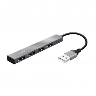 Adaptor Trust Halyx Aluminium, 4 porturi, Mini USB Hub