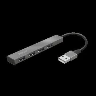 Adaptor Trust Halyx Aluminium, 4 porturi, Mini USB Hub