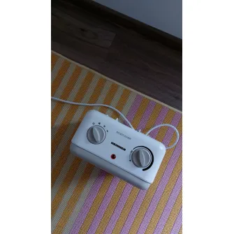 Aeroterma Heinner HFH-L2000GD, 2000 W, 2 trepte de putere, termostat reglabil, Alb/Auriu