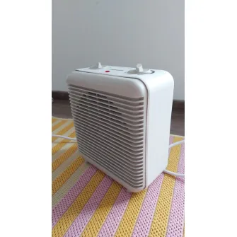 Aeroterma Heinner HFH-L2000GD, 2000 W, 2 trepte de putere, termostat reglabil, Alb/Auriu
