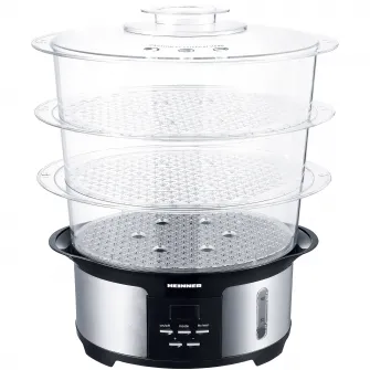 Aparat de gatit cu aburi Heinner Master Collection HSA-1000XMC, 1000 W, 12 l, Argintiu/Negru