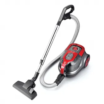 Aspirator fara sac Heinner HVC-V750RD, 750W, recipient praf din plastic 2.2L, filtrare ciclonica, filtru HEPA dublu 13, Gri / Rosu