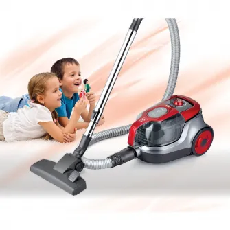 Aspirator fara sac Heinner HVC-V750RD, 750W, recipient praf din plastic 2.2L, filtrare ciclonica, filtru HEPA dublu 13, Gri / Rosu
