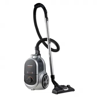 Aspirator fara sac Heinner, sistem ciclonic cu filtru HEPA 12, perie ECO, putere: 800W, putere de absorbtie: 160W, capacitate recipient praf: 2.5L, tub telescopic din metal, lungime cablu alimentare: 5m, culoare: gri
