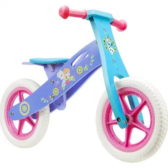 Bicicleta fara pedale din lemn Seven-Frozen, Mov/Albastru