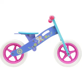 Bicicleta fara pedale din lemn Seven-Frozen, Mov/Albastru