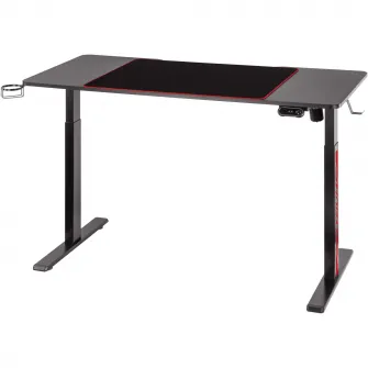 Birou Gaming Electric Serioux Elysium, RGB, 140x60x73 cm, Negru