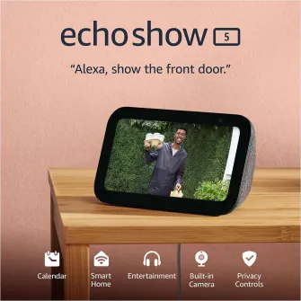 Boxa inteligenta Amazon Echo Show 5 2023 (3rd Gen), Display 5.5'', Camera 2 MP, Wi-Fi, Bluetooth, Negru