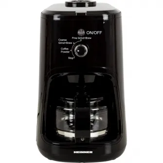 Cafetiera Heinner HCM-900RBK, 900 W, Rasnita incorporata, 0.6 L, Negru