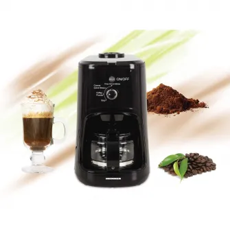 Cafetiera Heinner HCM-900RBK, 900 W, Rasnita incorporata, 0.6 L, Negru