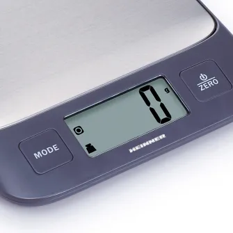 Cantar de bucatarie Heinner HKS-5IXBK, 5 Kg, 1g, tara, functie cantarire lichide, display LCD, Inox