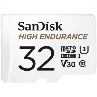 Card de memorie SanDisk micro SD High Endurance Video 32 GB, Class 10, V30, UHS-I U3 + adaptor