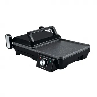 Gratar electric Heinner HEG-F20002P, 2000 W, deschidere 105° si 180°, invelis marmura anti-adeziv, Negru