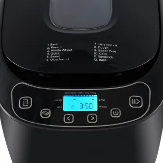 Masina de paine FRAM FBM-900BK, 550W, capacitate 700-1000g, 12 programe, functie mentinere la cald 30 min, Negru