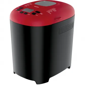 Masina de paine Heinner PastryChef 550 HBM-915BKR, 550W, capacitate 700-900g, 15 programe, negru/ rosu