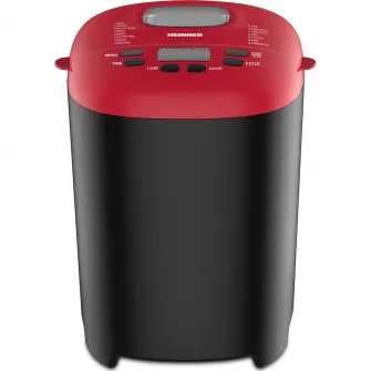Masina de paine Heinner PastryChef 550 HBM-915BKR, 550W, capacitate 700-900g, 15 programe, negru/ rosu
