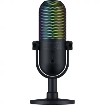 Microfon Razer Seiren V3 Chroma RGB USB, frecventa raspuns 20 Hz -20000 Hz, sensibilitate 34 Db, Negru