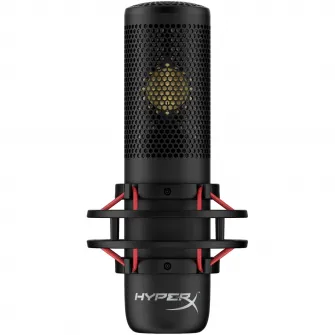 Microfon XLR HyperX ProCast, condensator cardioid cu diafragma mare, anti-vibration shock mount, filtru HyperX Shield inclus, Negru