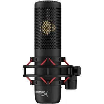 Microfon XLR HyperX ProCast, condensator cardioid cu diafragma mare, anti-vibration shock mount, filtru HyperX Shield inclus, Negru