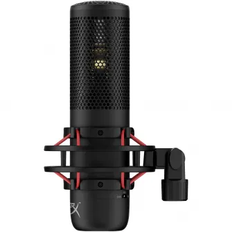 Microfon XLR HyperX ProCast, condensator cardioid cu diafragma mare, anti-vibration shock mount, filtru HyperX Shield inclus, Negru