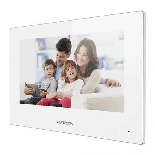 Monitor videointerfon TCP/IP Wireless, Touch Screen TFT LCD 7inch, Alb - HikVision DS-KH6320-WTE1-W