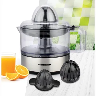 Storcator de citrice Heinner Limme C300SS, 30W, 500ml, 2 conuri, filtru dublu, decoratii inox