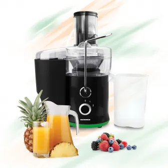 Storcator de fructe si legume Heinner HSF-600BK, 600 W, recipient suc si pulpa, negru