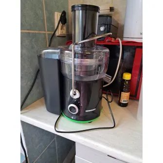 Storcator de fructe si legume Heinner HSF-600BK, 600 W, recipient suc si pulpa, negru