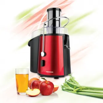 Storcator de fructe si legume Heinner XF-1000RD, 1000 W, Recipient suc 1 l, Recipient pulpa 2 l, 2 Viteze, Tub de alimentare 75 mm, Rosu