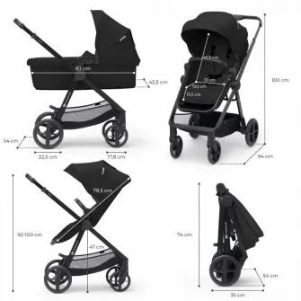 Carucior Kinderkraft Newly 3in1 Mink Pro Black (KSNEWL00BLK300I)