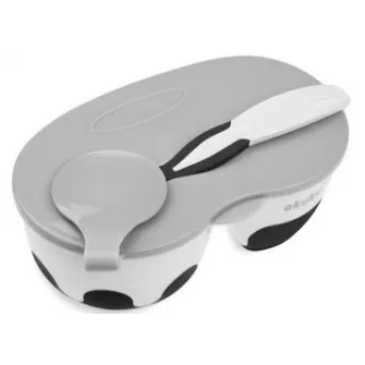 Farfurie din doua sectie Akuku A0428 White/Black