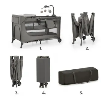 Patut pliabil Kinderkraft Joy2 Dark Grey (KLJOY02DGR000AC)
