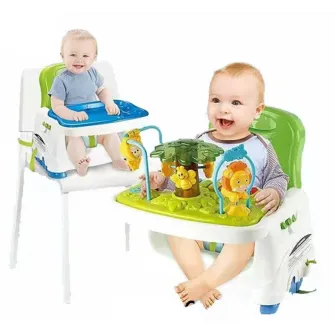 Scaun de masa 4Play HappyCuteBaby Jungle 3in1
