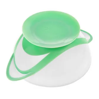 Set bol cu lingura si capac Akuku A0504 White/Green