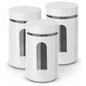 Set de borcane de depozitare Tadar Prato White 3pcs